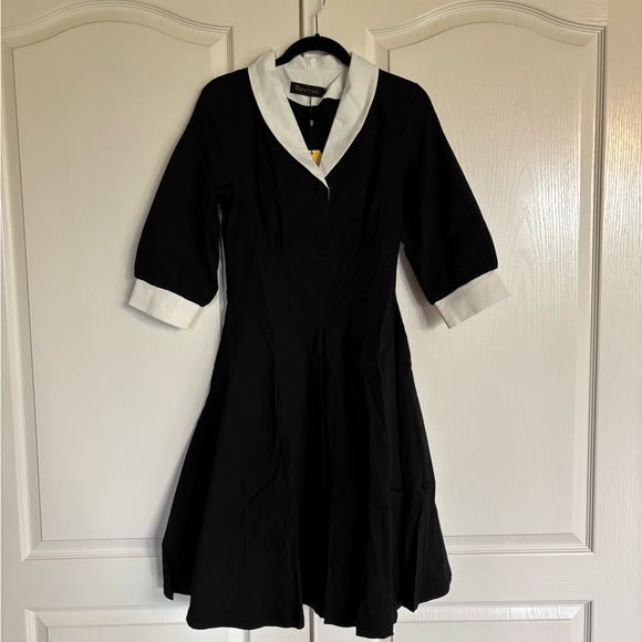 Gown Town Vintage Style faux wrap swing dress 1950’s size large New in package - Picture 3 of 11